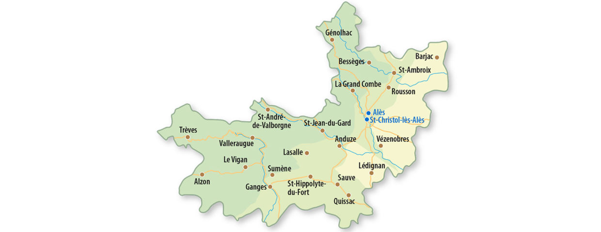 Les cévennes carte géographique